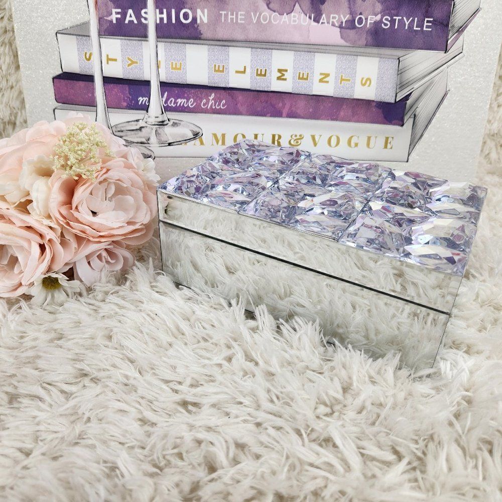 Silver Rhinestones Jewelry Box 